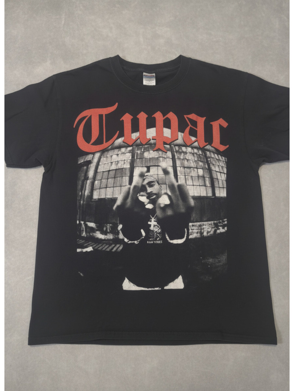 2PAC Men's Graphic T-Shirt Tupac Streetwear Black Medium